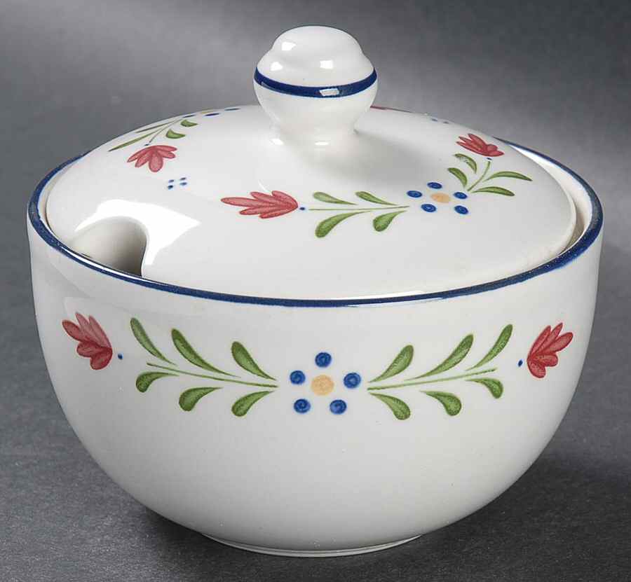 Provincial (Smooth Edge) Sugar Bowl & Lid by Johnson Brothers-1