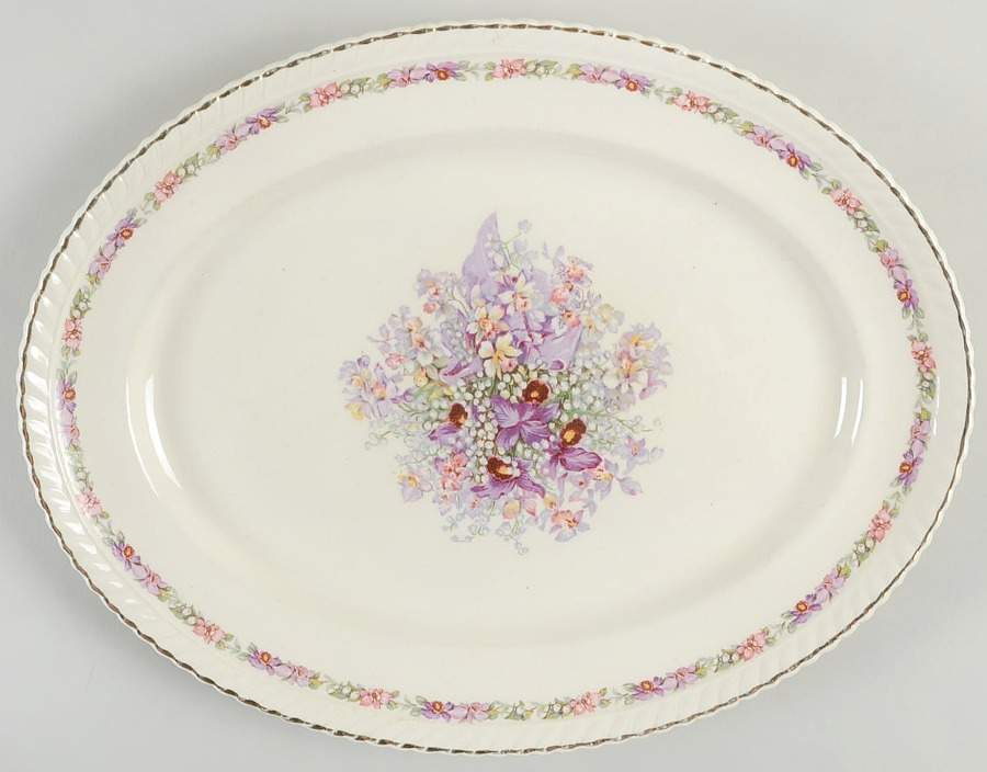 Queen's Bouquet 12" Oval Serving Platter by Johnson Brothers-1