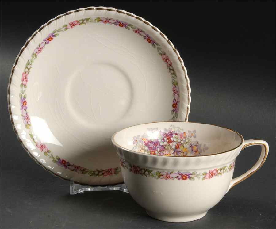 Queen's Bouquet Flat Cup & Saucer Set by Johnson Brothers-1