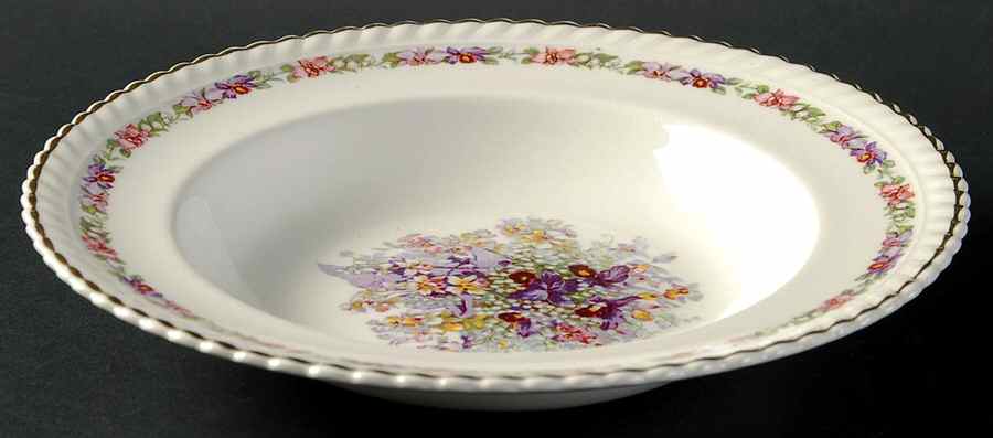Queen's Bouquet Rim Soup Bowl by Johnson Brothers-1