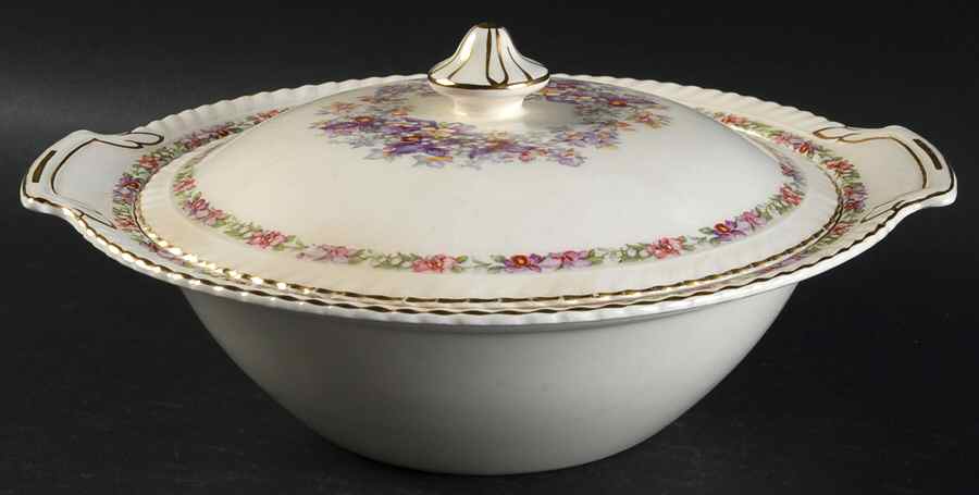 Queen's Bouquet Round Covered Vegetable by Johnson Brothers-1