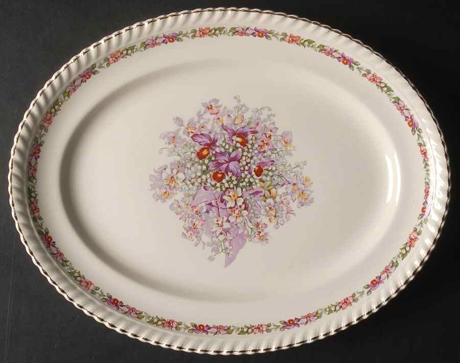 Queen's Bouquet 11" Oval Serving Platter by Johnson Brothers-1