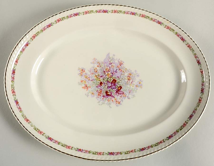 Queen's Bouquet 16" Oval Serving Platter by Johnson Brothers-1