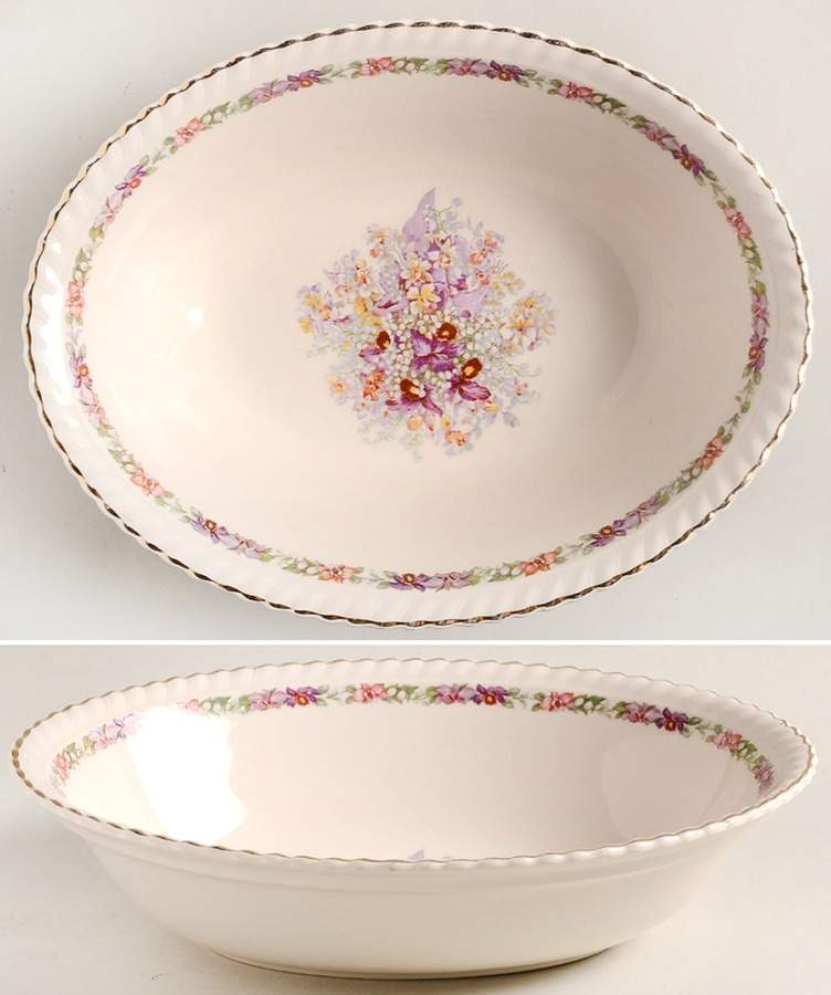 Queen's Bouquet 9" Oval Vegetable Bowl by Johnson Brothers-1