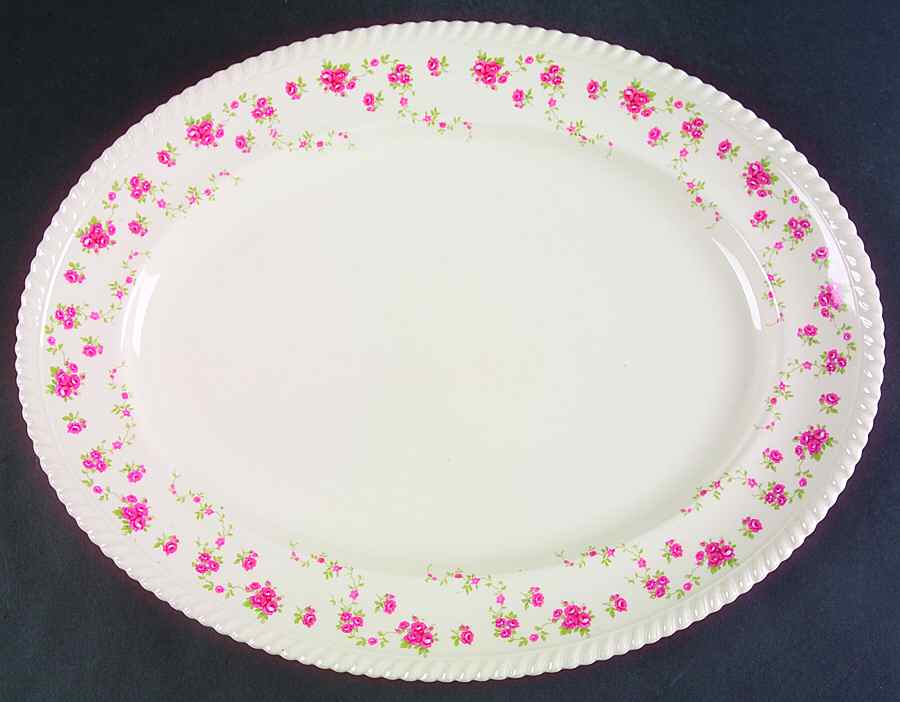 Rambler Rose 16" Oval Serving Platter by Johnson Brothers-1
