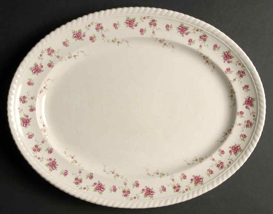 Rambler Rose 14" Oval Serving Platter by Johnson Brothers-1