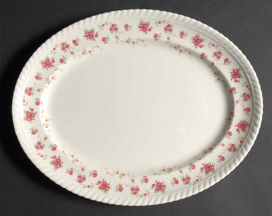 Rambler Rose 12" Oval Serving Platter by Johnson Brothers-1