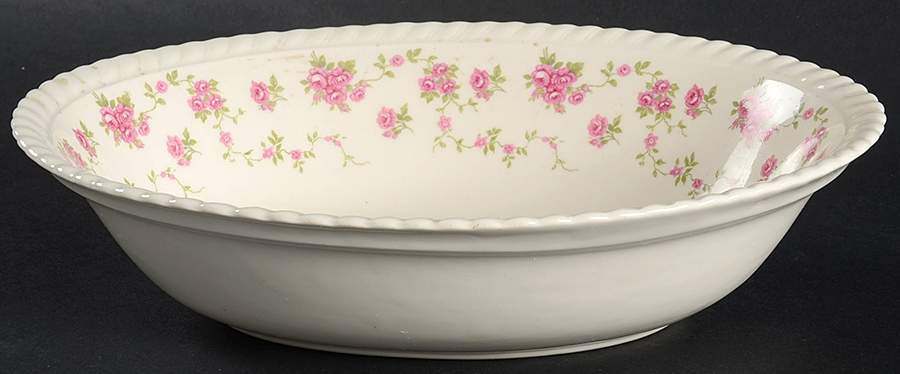 Rambler Rose 8" Oval Vegetable Bowl by Johnson Brothers-1
