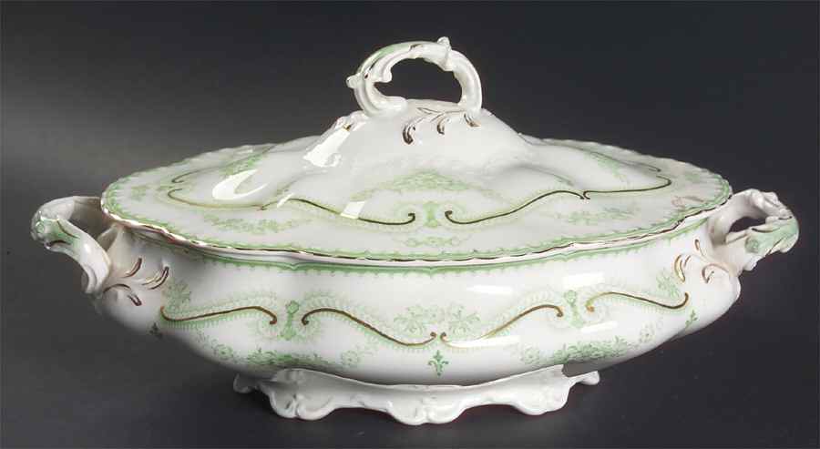 Regis Green Oval Covered Vegetable by Johnson Brothers-1