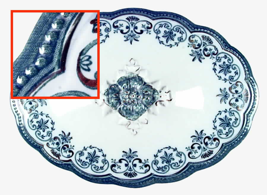 Regent (Aqua Design, Gold Accent) Lid for Oval Vegetable by Johnson Brothers-1