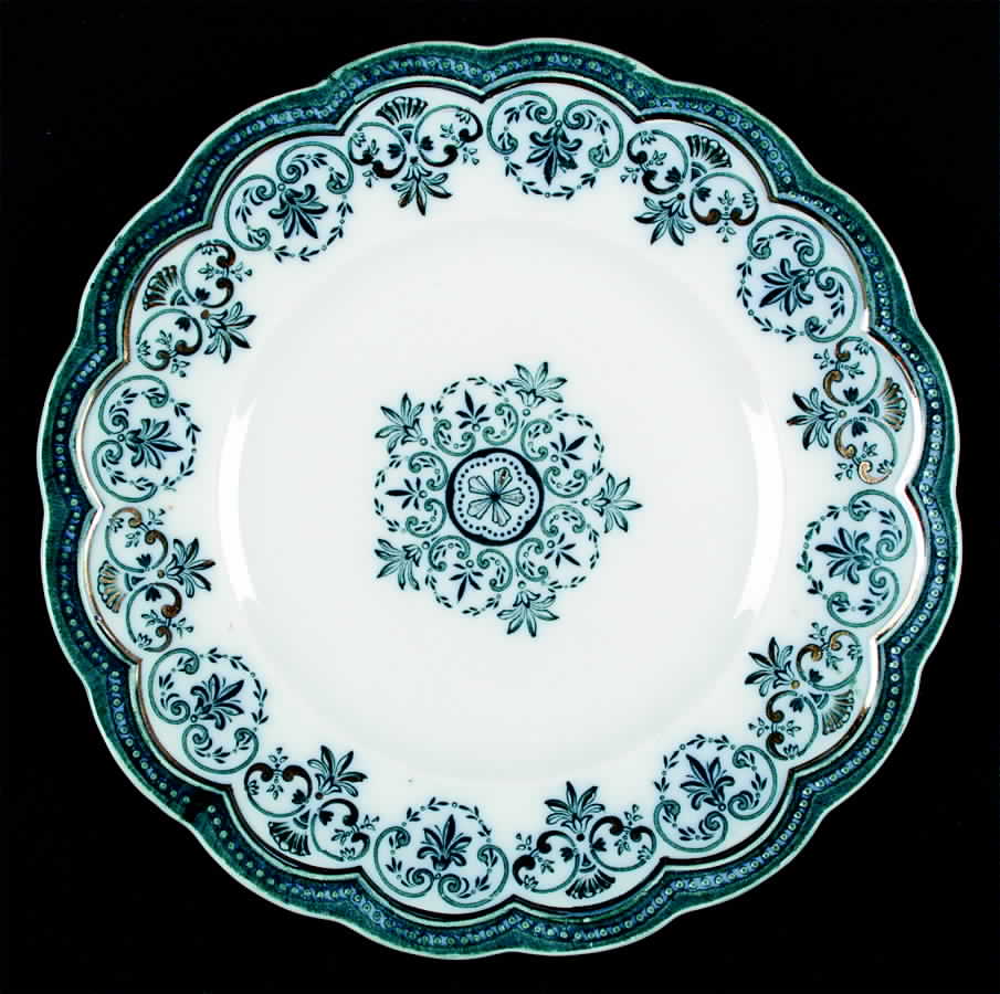 Regent (Aqua Design, Gold Accent) Luncheon Plate by Johnson Brothers-1