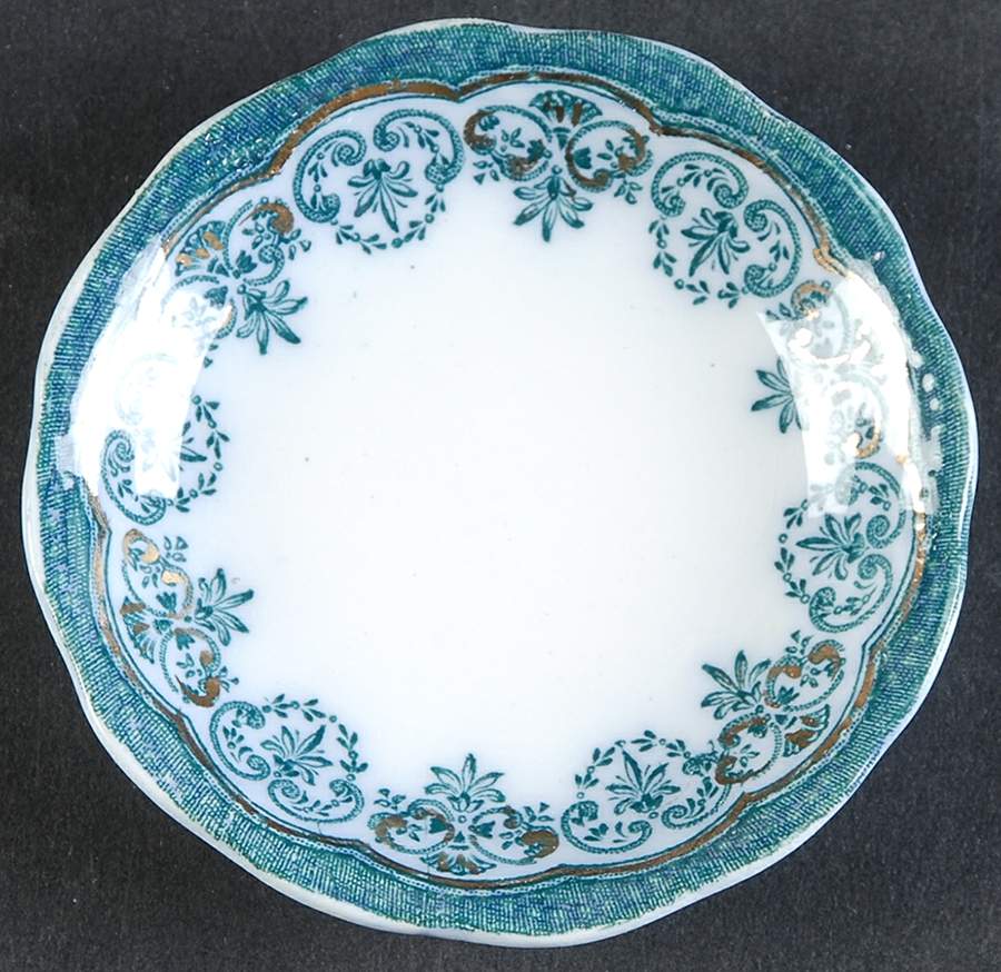 Regent (Aqua Design, Gold Accent) Butter Pat by Johnson Brothers-1
