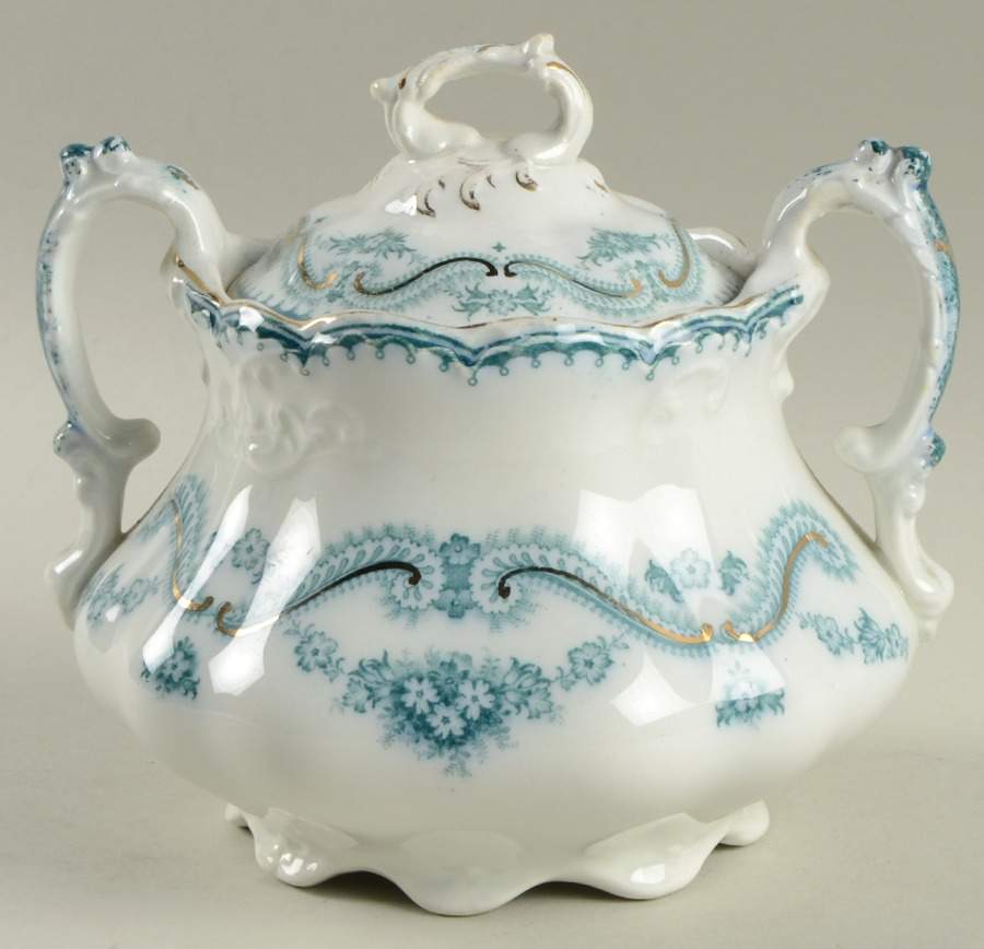 Regis Blue Sugar Bowl & Lid by Johnson Brothers-1