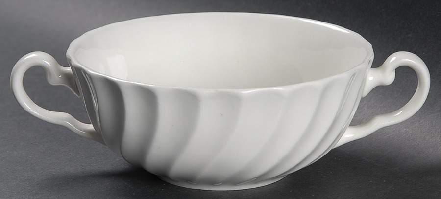 Regency (Made in England, Earthenware Ironstone) Flat Cream Soup Bowl by Johnson Brothers-1