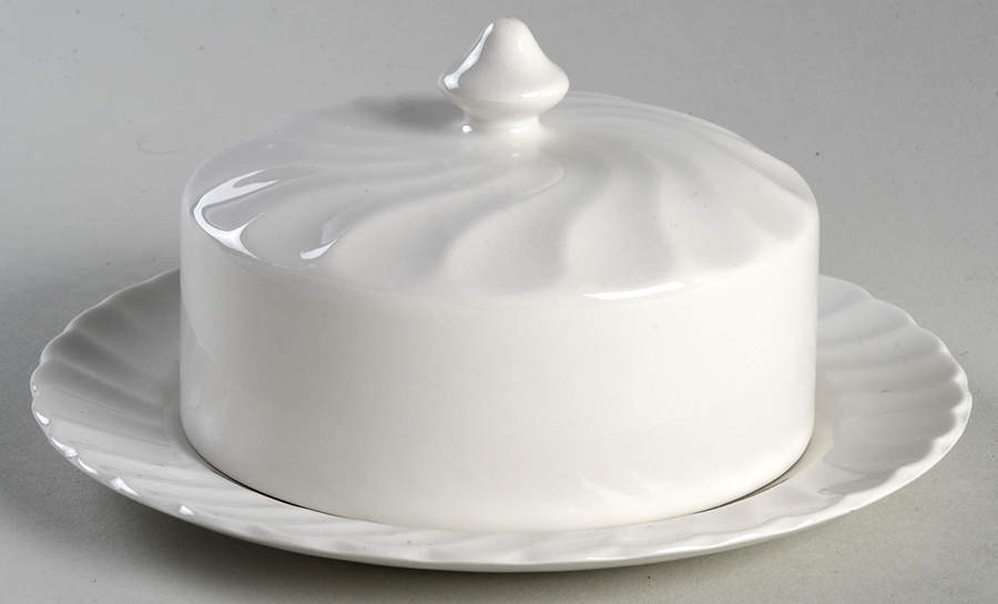Regency (Made in England, Earthenware Ironstone) Round Covered Butter by Johnson Brothers-1
