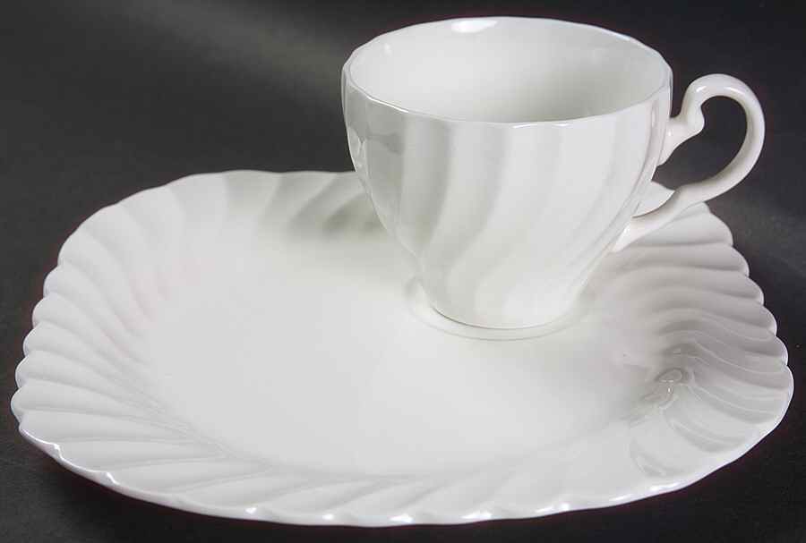 Regency (Made in England, Earthenware Ironstone) Snack Plate & Cup Set by Johnson Brothers-1