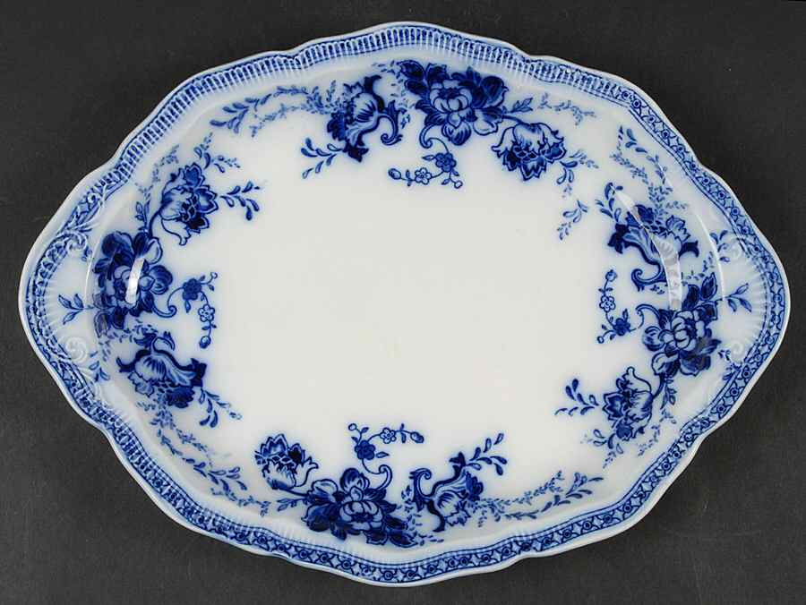 Richmond (Flow Blue, No Gold Accent) 11" Oval Serving Platter by Johnson Brothers-1