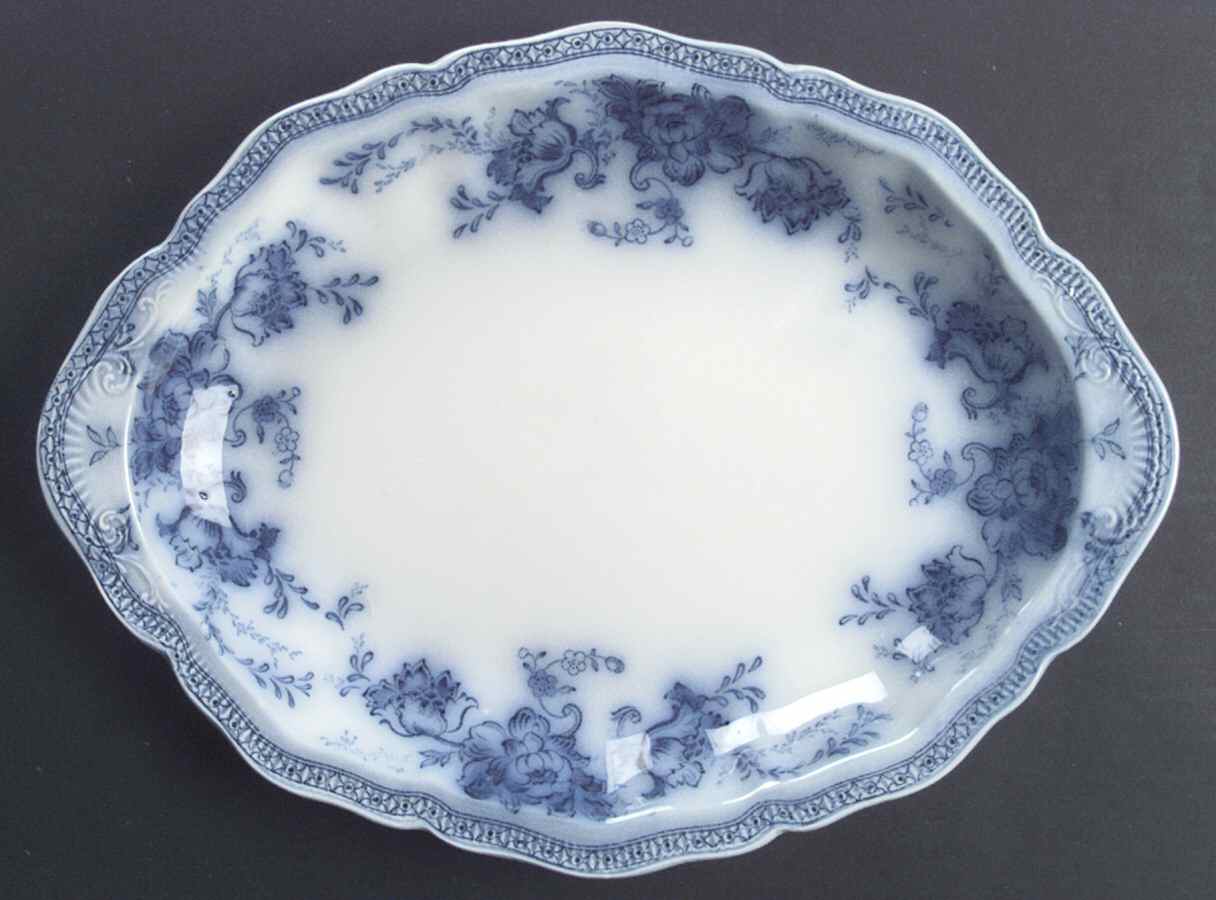 Richmond (Flow Blue, No Gold Accent) 16" Oval Serving Platter by Johnson Brothers-1