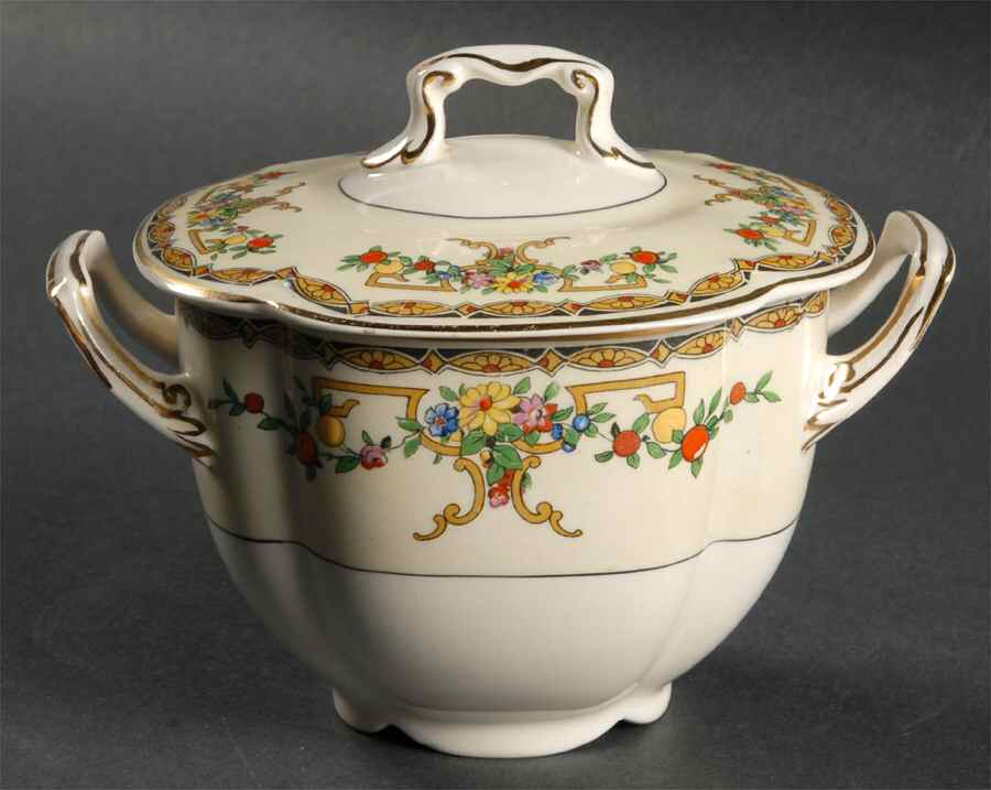 Riviera (Multicolor Flowers) Sugar Bowl & Lid by Johnson Brothers-1