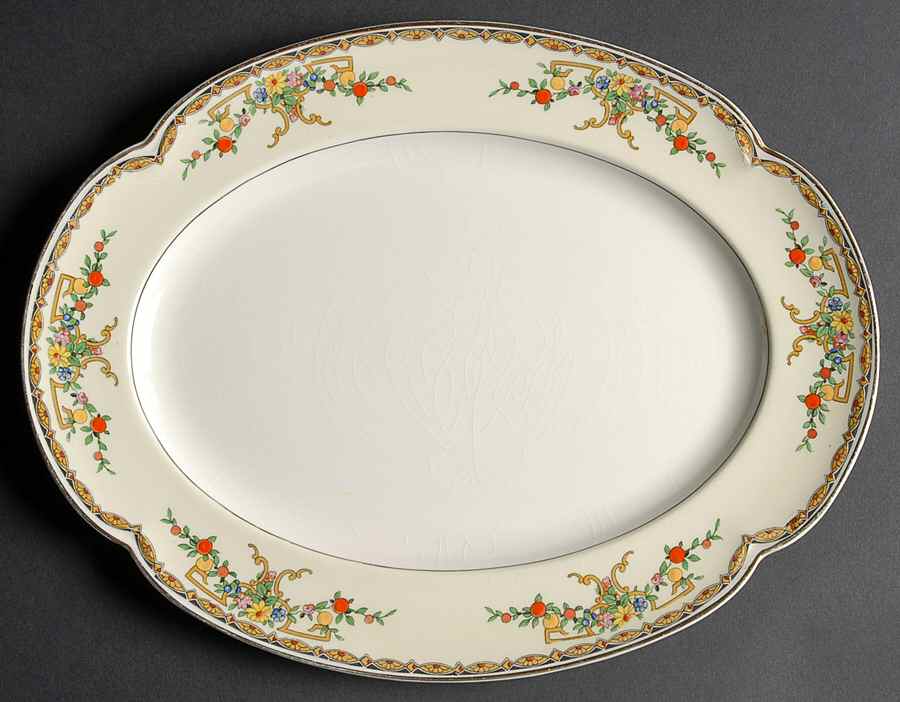 Riviera (Multicolor Flowers) 12" Oval Serving Platter by Johnson Brothers-1