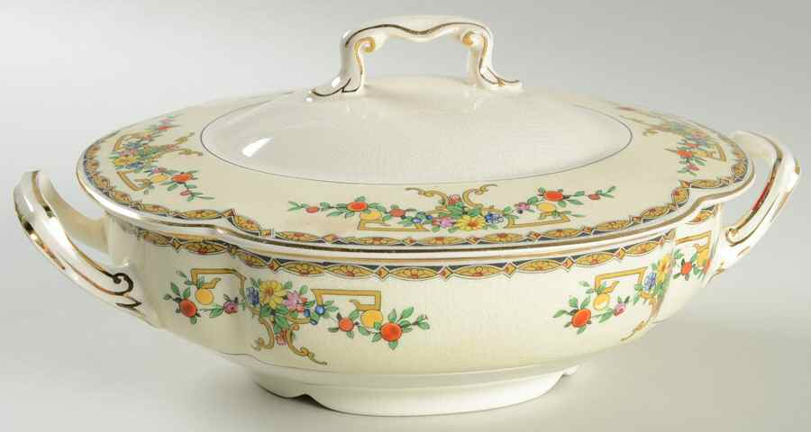 Riviera (Multicolor Flowers) Round Covered Vegetable by Johnson Brothers-1