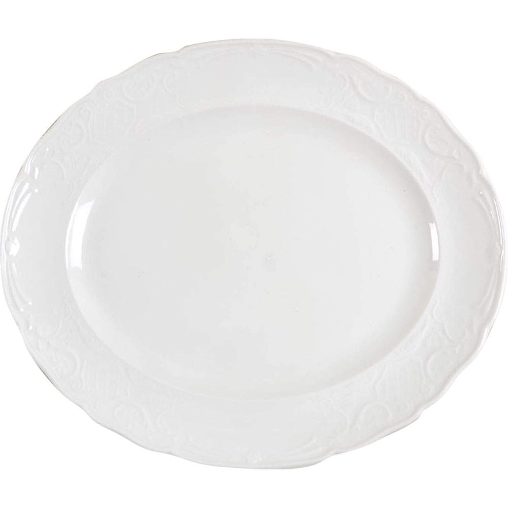 Richmond White 12" Oval Serving Platter by Johnson Brothers-1