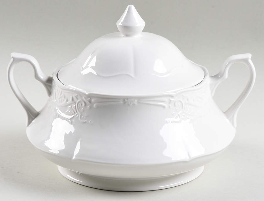Richmond White Round Covered Vegetable by Johnson Brothers-1