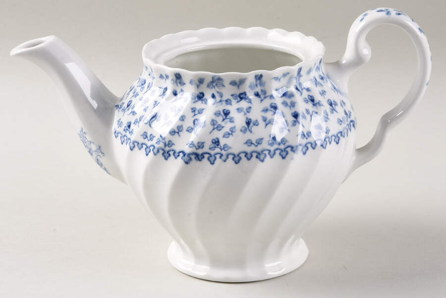 Rose Bouquet Blue Teapot No Lid by Johnson Brothers-1