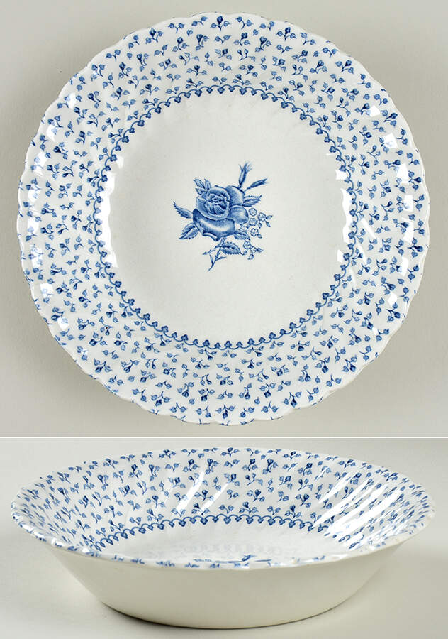 Rose Bouquet Blue Coupe Soup Bowl by Johnson Brothers-1