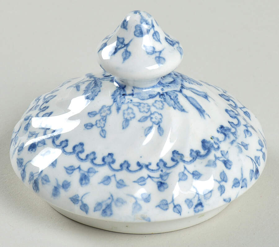 Rose Bouquet Blue Lid for Sugar Bowl by Johnson Brothers-1