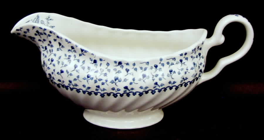 Rose Bouquet Blue Gravy Boat by Johnson Brothers-1
