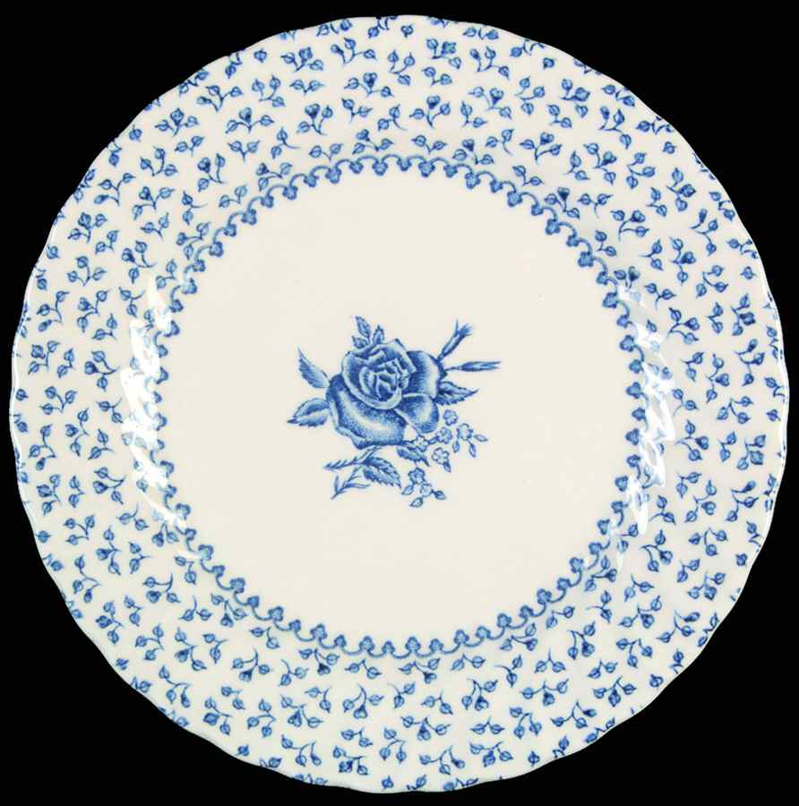 Rose Bouquet Blue Dessert/Pie Plate by Johnson Brothers-1