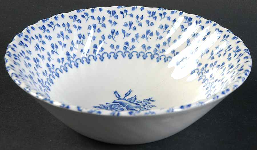 Rose Bouquet Blue Coupe Cereal Bowl by Johnson Brothers-1