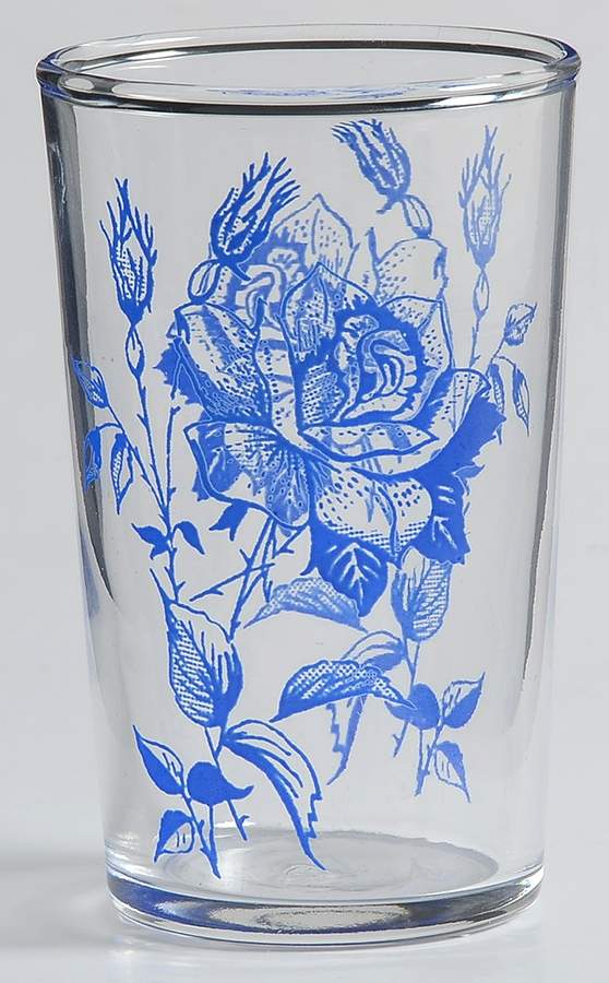 Rose Bouquet Blue Glassware Flat Tumbler by Johnson Brothers-1