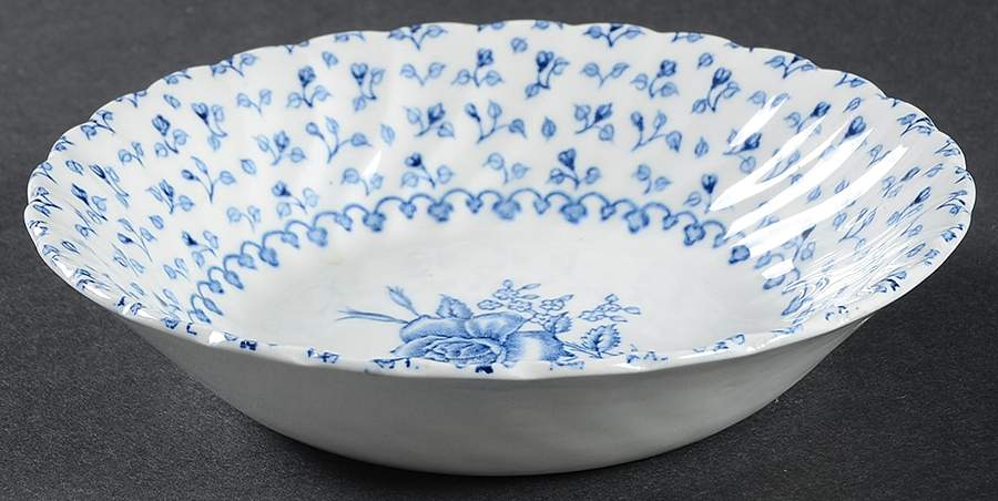 Rose Bouquet Blue Fruit/Dessert (Sauce) Bowl by Johnson Brothers-1