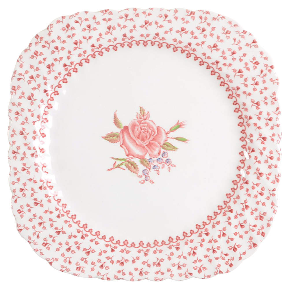 Rose Bouquet Pink Square Salad Plate by Johnson Brothers-1