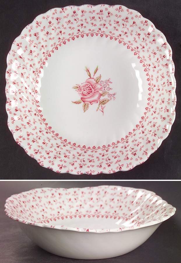 Rose Bouquet Pink Square Soup Bowl by Johnson Brothers-1