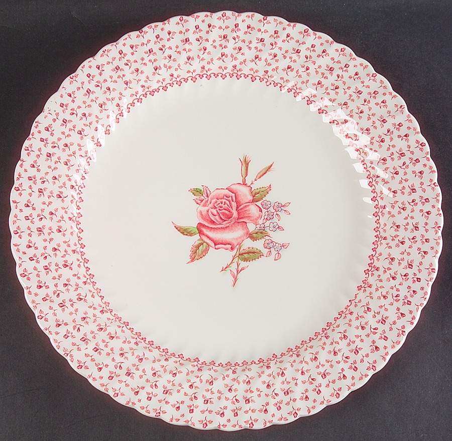 Rose Bouquet Pink 12" Chop Plate (Round Platter) by Johnson Brothers-1