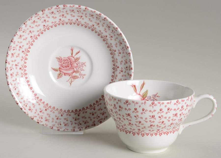 Rose Bouquet Pink Jumbo Cup & Saucer Set by Johnson Brothers-1