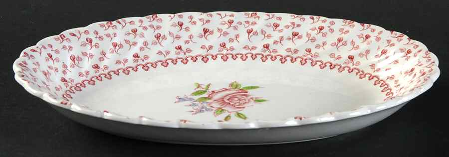 Rose Bouquet Pink Relish/Gravy Underplate by Johnson Brothers-1