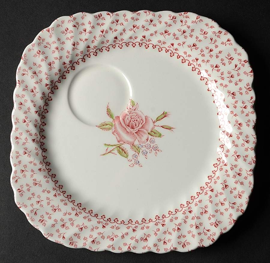 Rose Bouquet Pink Snack Plate by Johnson Brothers-1