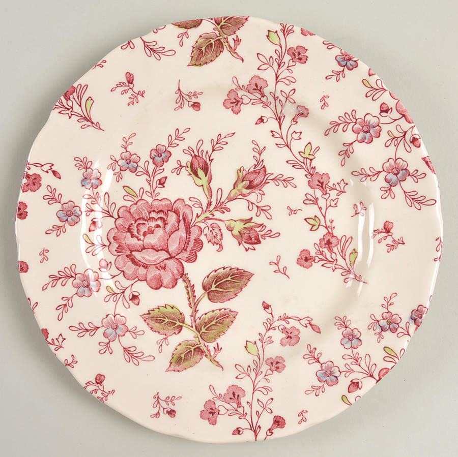 Rose Chintz Pink ("Made in England" Mark) Salad Plate by Johnson Brothers-1
