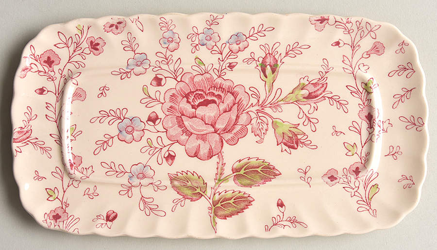 Rose Chintz Pink ("Made in England" Mark) 1/4 Lb Butter No Lid by Johnson Brothers-1
