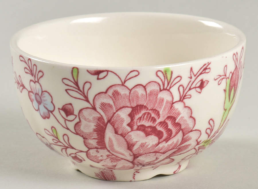 Rose Chintz Pink ("Made in England" Mark) Mini Open Sugar Bowl by Johnson Brothers-1