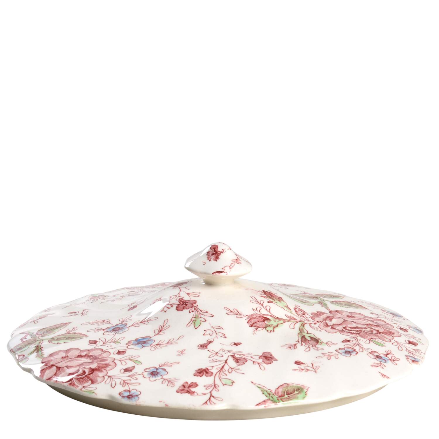 Rose Chintz Pink ("Made in England" Mark) Lid for Round Vegetable by Johnson Brothers-1
