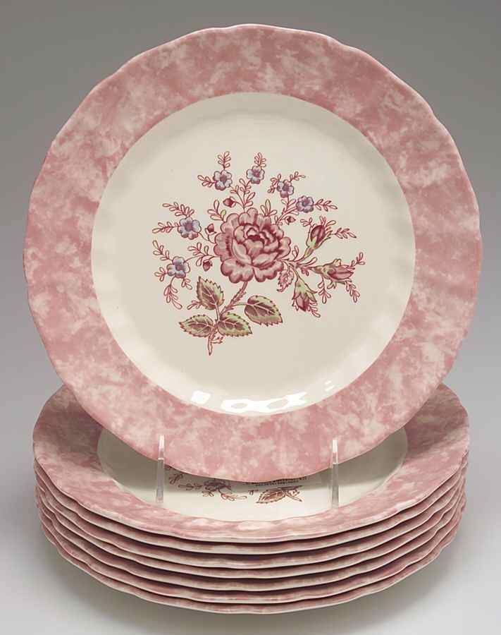 Rose Chintz Pink ("Made in England" Mark) Accent Dinner Plate - Set of 8 by Johnson Brothers-1