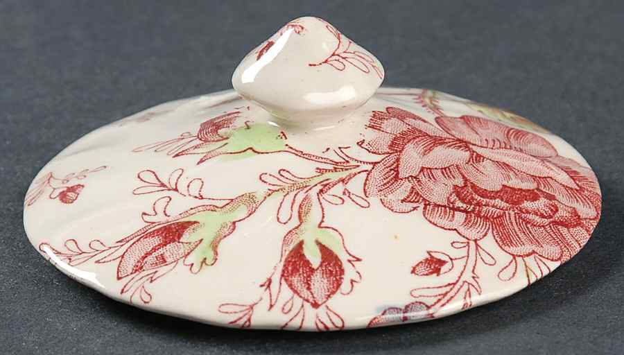 Rose Chintz Pink ("Made in England" Mark) Lid for Mini Sugar Bowl by Johnson Brothers-1