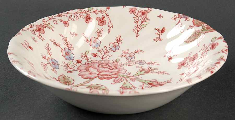 Rose Chintz Pink ("Made in England" Mark) Coupe Soup Bowl by Johnson Brothers-1