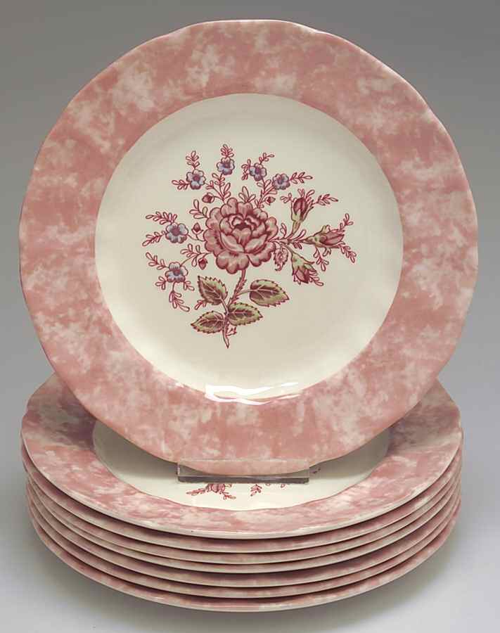 Rose Chintz Pink ("Made in England" Mark) Accent Salad Plate Motif 1 - Set of 8 by Johnson Brothers-1
