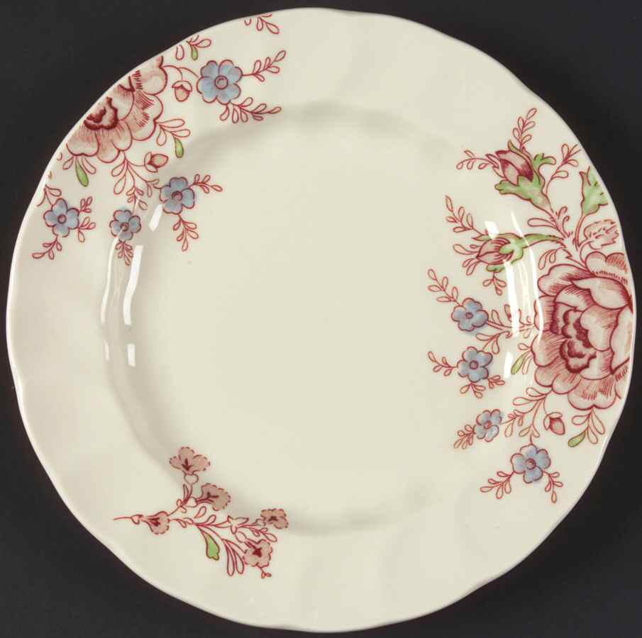 Rose Chintz Pink ("Made in England" Mark) Accent Salad Plate by Johnson Brothers-1